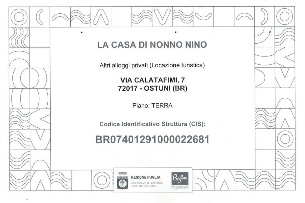 La Casa Di Nonno Nino Villa Ostuni Eksteriør bilde